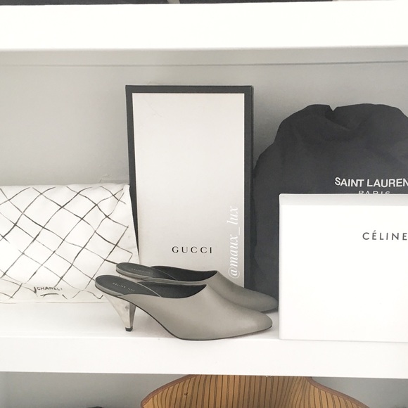 Celine Shoes - FINAL REDUCTION! Céline Olive Mirrored Heel Mules